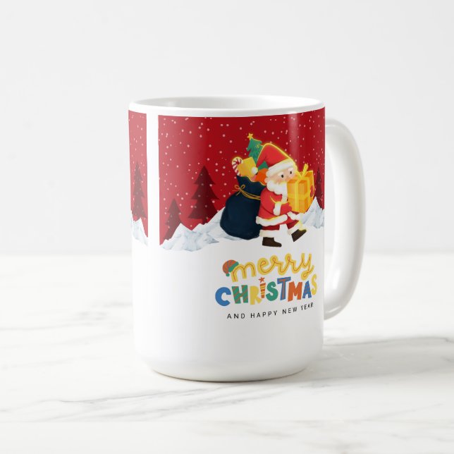 Santa Claus in a Magical Winter Wonderland — Merry Kaffeetasse (VorderseiteRechts)