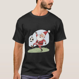 Santa Claus in Action: Playing Christmas Soccer T-Shirt