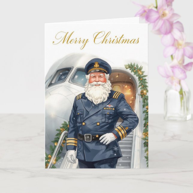 Santa Claus in at the airport Karte (Orchidee)