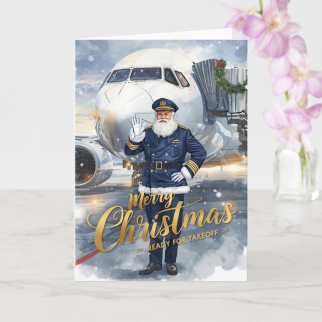 Santa Claus in at the airport Karte (Orchidee)