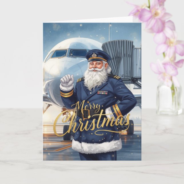 Santa Claus in at the airport Karte (Orchidee)