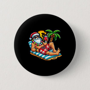 Santa Claus in Badehose Christmas im Juli Strand Button