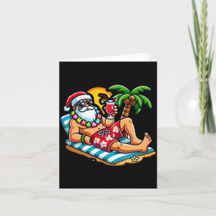 Santa Claus in Badehose Sommer Weihnachten Strandp Karte