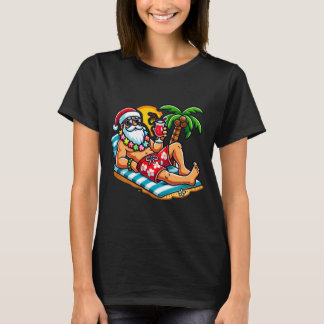 Santa Claus in Badehose Sommer Weihnachten Strandp T-Shirt