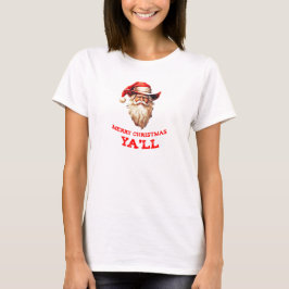 SANTA CLAUS in einem COWBOY HAT fröhliche Weihnach T-Shirt