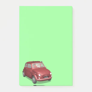 Santa Claus in Fiat 500 Post-it Klebezettel