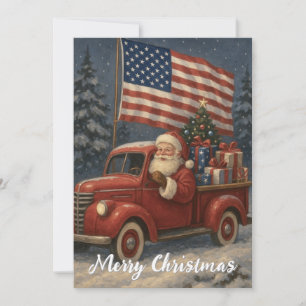 Santa Claus in Little Red Truck Weihnachten