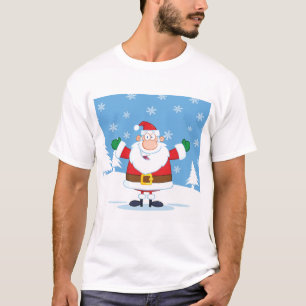Santa Claus in schneelandschaftlicher Winterszene T-Shirt