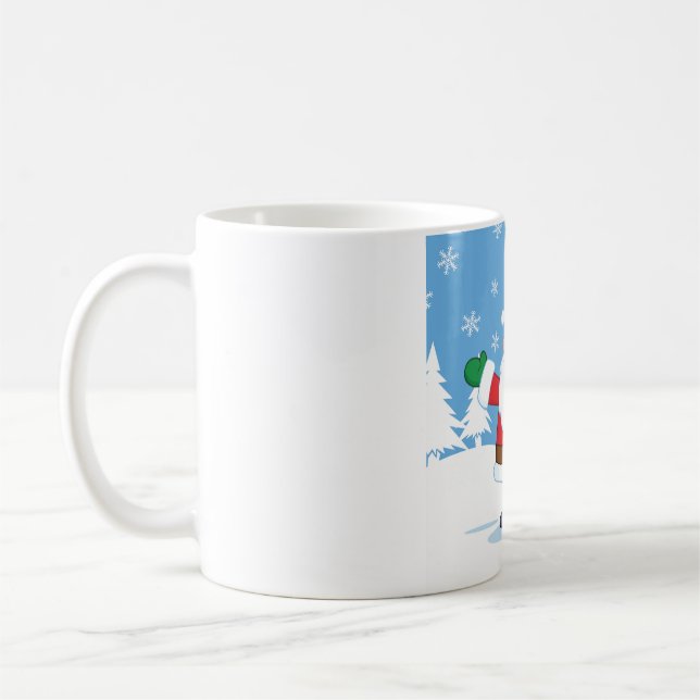 Santa Claus in Snowy Winter Scene Kaffeetasse (Links)