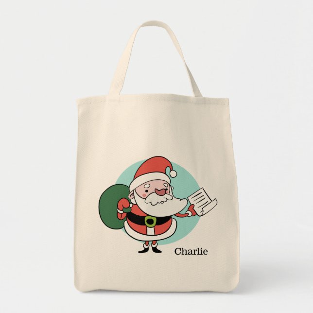 Santa Claus individuelle Name Taschen (Vorne)