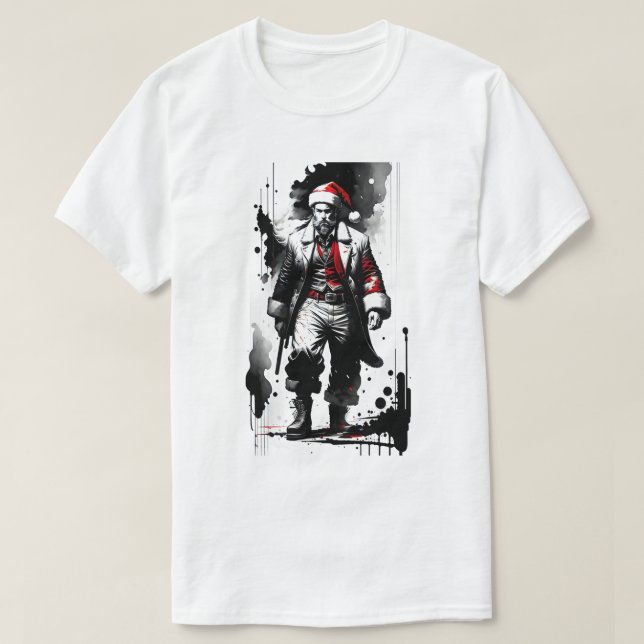 Santa Claus Ink Christmas T - Shirt (Design vorne)