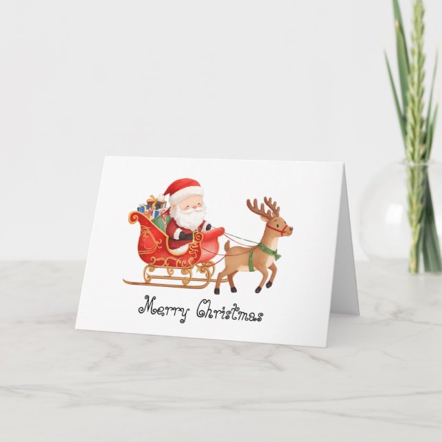 Santa Claus is coming whimsical Greeting Card Karte (Vorderseite)