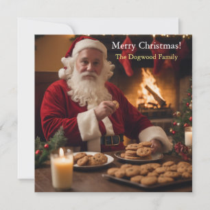 Santa Claus isst Kekse Feiertagskarte