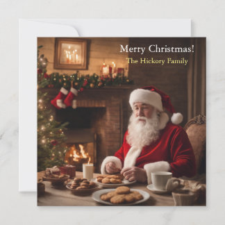 Santa Claus isst Kekse Feiertagskarte