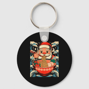 Santa Claus isst Ramen-Nudeln japanischer Weihnach Schlüsselanhänger