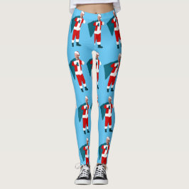 santa claus jodblauen Weihnachten Leggings