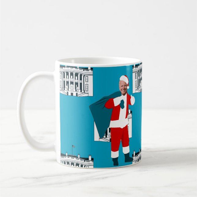 santa claus joden biden blue xmas white house kaffeetasse (Links)