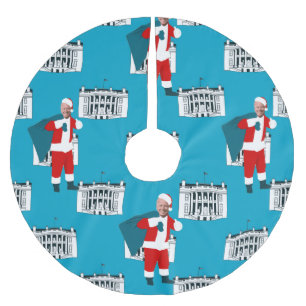 santa claus joden biden blue xmas white house polyester weihnachtsbaumdecke