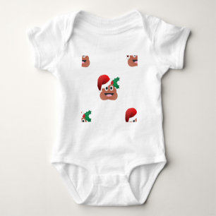 santa claus kackte emoji baby strampler