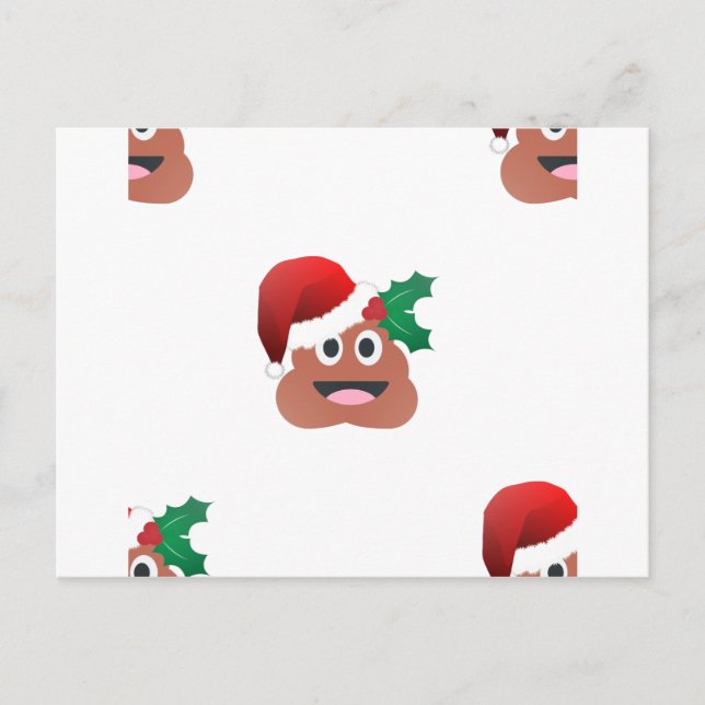 santa claus kackte emoji feiertagspostkarte (Vorderseite)