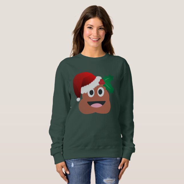 Santa Claus kackte Emoji Frauen Sweatshirt (Vorne ganz)