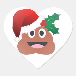 santa claus kackte emoji Herz-Aufkleber