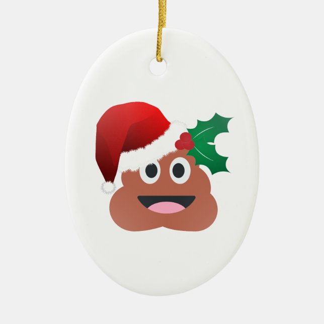 santa claus kackte emoji keramik ornament (Vorne)