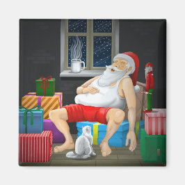 Santa Claus Kaffeezeit Magnet