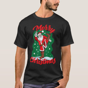 Santa Claus Karate Tritt Frohe Weihnachten Martial T-Shirt