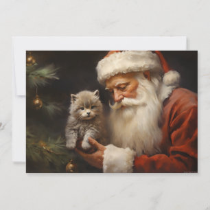 Santa Claus Kätzchen Katze Frohe Weihnachten
