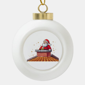 Santa Claus Keramik Kugel-Ornament