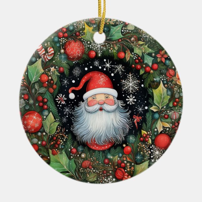 Santa Claus Keramik Ornament (Vorne)