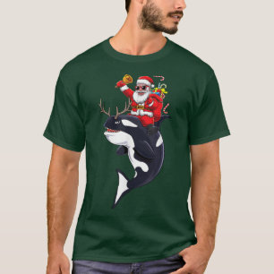 Santa Claus Killer Whale Orca Niedliche Girl's Wor T-Shirt
