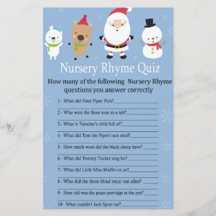 Santa Claus Kinderzimmer Rhyme Quiz Kinderduschens