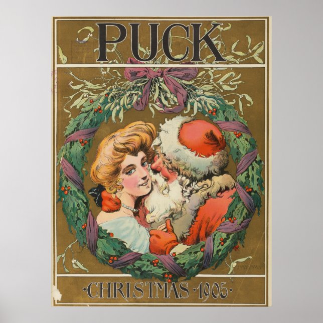 Santa Claus Kissing Momma 1905 Poster (Vorne)