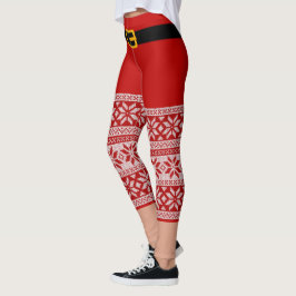 Santa Claus Kostume Weihnachten Leggings