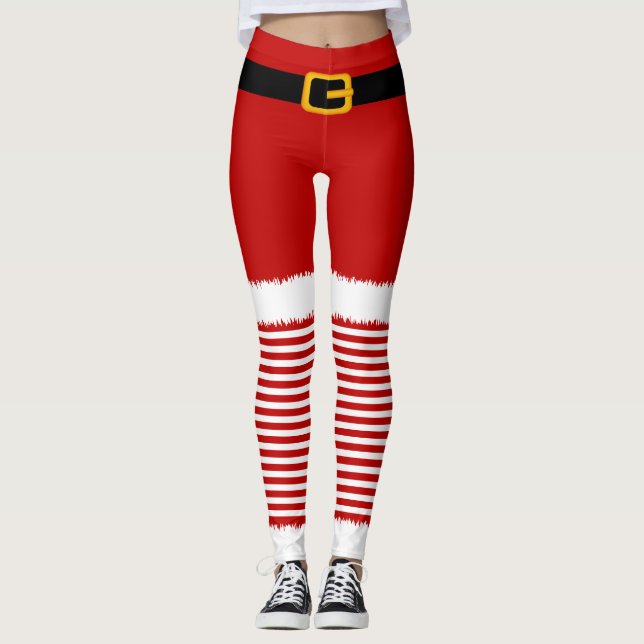 Santa Claus Kostume Weihnachten Leggings (Vorderseite)
