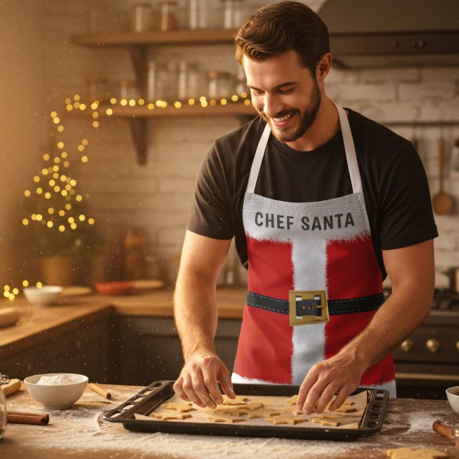 Santa Claus Kostume Weihnachtsfeiertag Schürze (For the Chef in the Christmas kitchen. A funny red costume apron suitable for all Santas)
