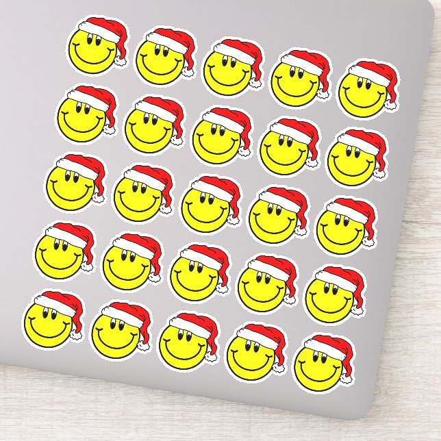 Santa Claus lächelt Gesicht Emoji Stickers Aufkleber (Detail)