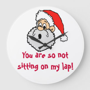 Santa Claus Lap Joke nicht sitzen Große Wanduhr