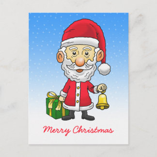 Santa Claus läutet die Glocken Feiertagspostkarte