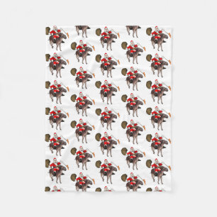 Santa Claus Lieben Donkeys Fleecedecke