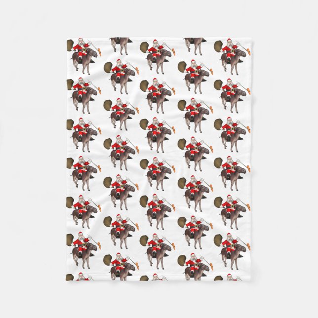 Santa Claus Lieben Donkeys Fleecedecke (Vorderseite)