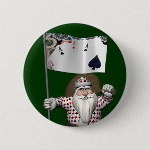 Santa Claus Lieben Poker spielen Button