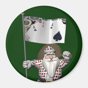 Santa Claus Lieben Poker spielen Magnet