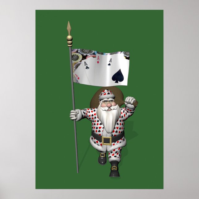 Santa Claus Lieben Poker spielen Poster (Vorne)