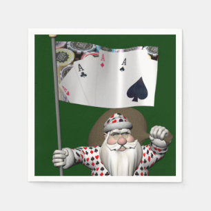 Santa Claus Lieben Poker spielen Serviette