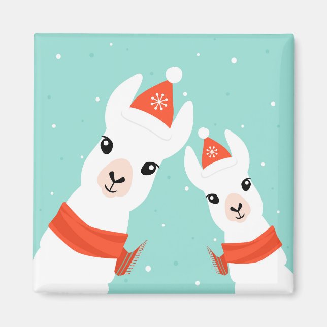 Santa Claus Llamas Magnet (Vorne)