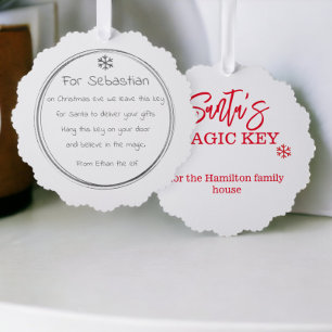 Santa Claus Magic Key Tag (Fügen Sie Ihren eigenen Ornament Karte