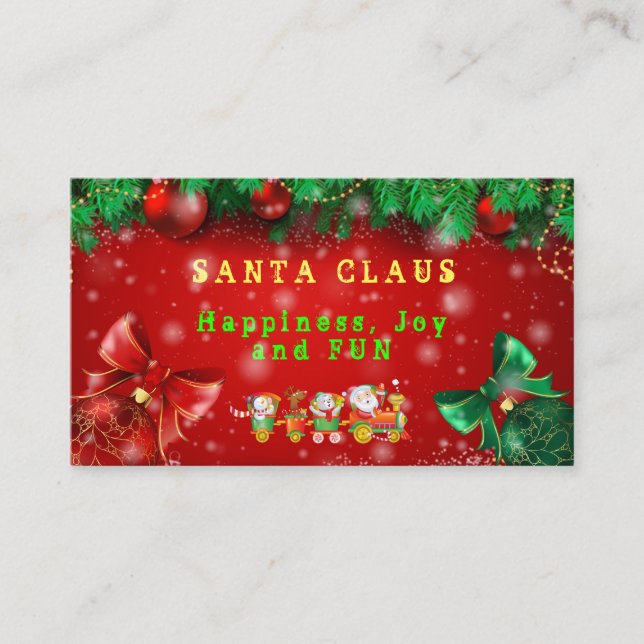 Santa Claus Merry Christmas Business Card Visitenkarte (Vorderseite)